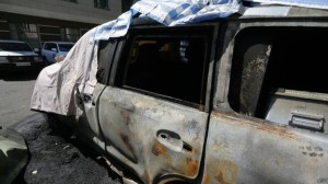 В выходные в Донецке сгорели четыре бронированных машины ОБСЕ