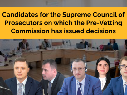 The 10 candidates for membership of the Supreme Council of Prosecutors on which the Pre-Vetting Commission has so far issued decisions