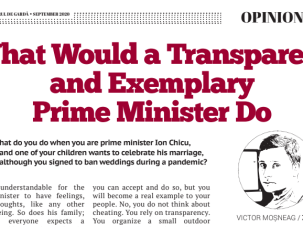 What Would a Transparent and Exemplary Prime Minister Do