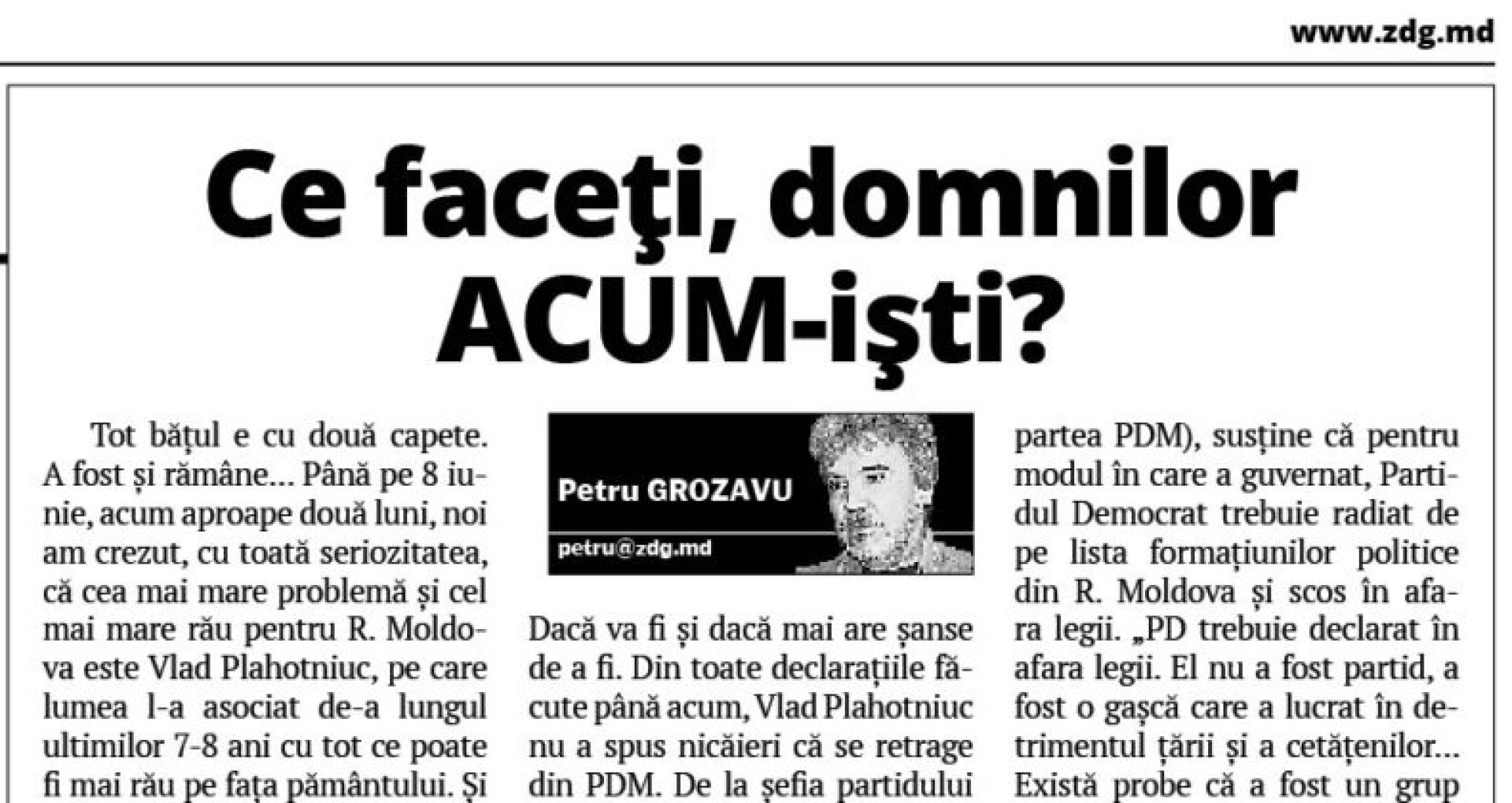 Questions for the ACUM Bloc