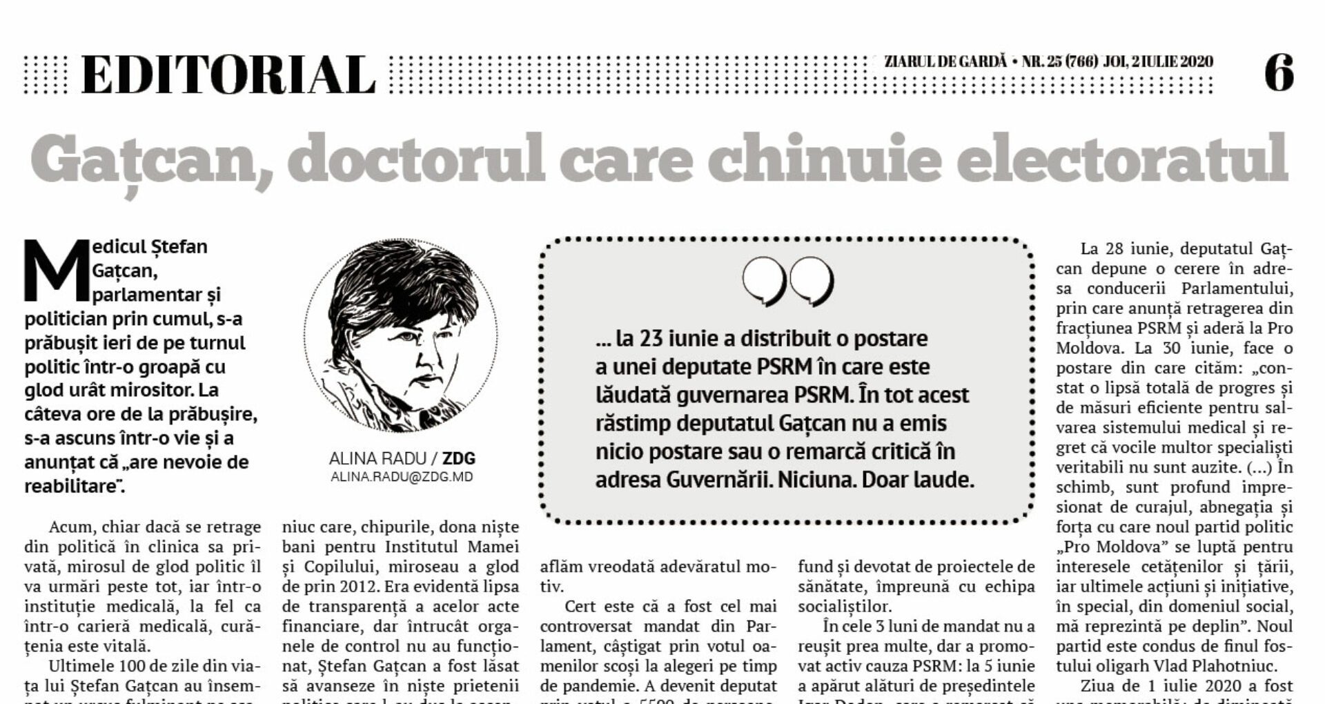 Ștefan Gațcan, the Doctor Who Taunts the Electorate