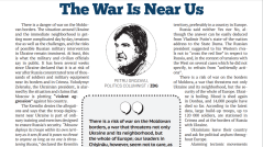 EDITORIAL: The War Is Near Us