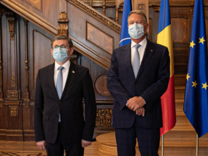 President of the Moldovan Parliament Igor Grosu Meets the Romanian President, Klaus Iohannis, in Bucharest