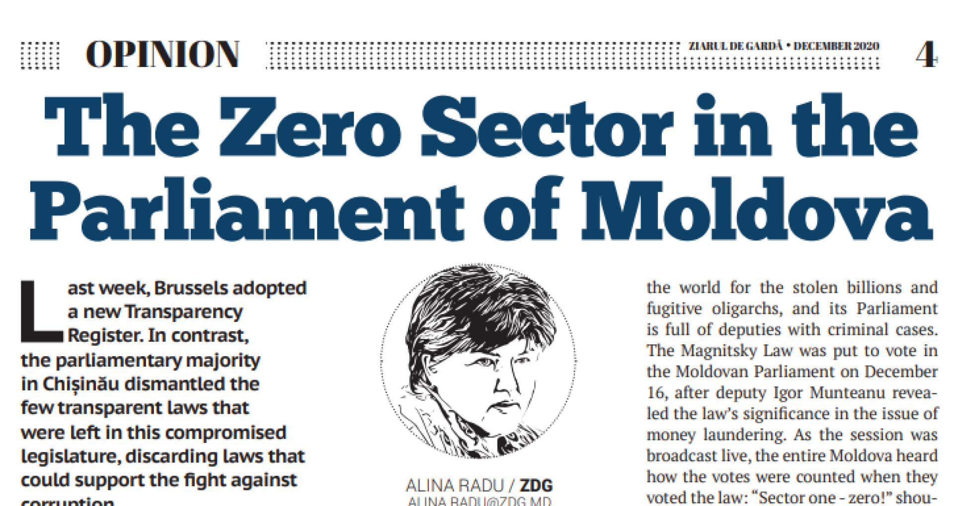 The Zero Sector in the Parliament of Moldova