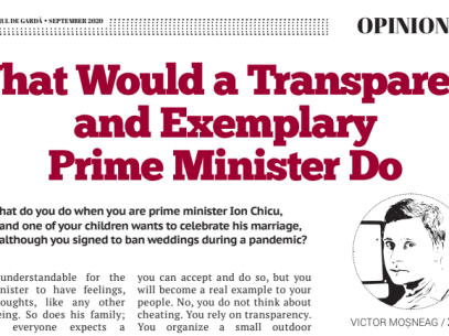 What Would a Transparent and Exemplary Prime Minister Do