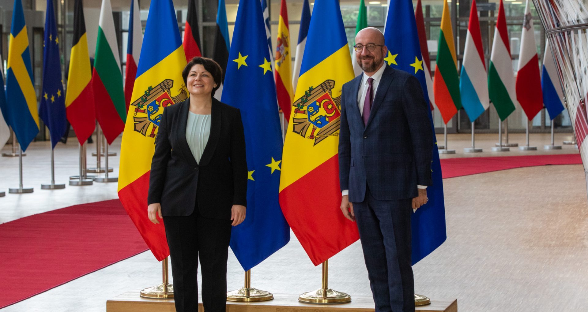 Prime Minister Natalia Gavrilița Meets Charles Michel, President of the European Council, During Her Official Visit to Brussels