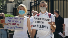 PHOTO/ The National Platform of the Eastern Partnership Civil Society Forum Organized a Protest at the Belarus Embassy in Chișinău