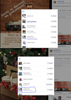 Lucian Chirtoacă apreciază pe reţele de socializare mesajele distribuite de Coffee Time