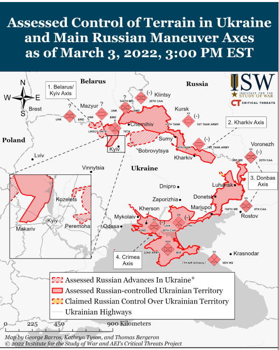 Harta războiului din Ucraina. Institutul american pentru Studii de ...